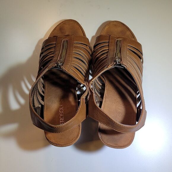 AEROSOLES WEDGE STYLE OPEN TOE ANKLE STRAP SANDAL - Picture 6 of 16